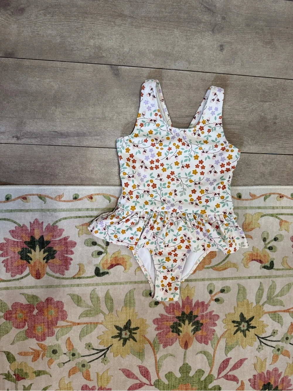 Modern Moments by Gerber Toddler Girl Swimsuit 4T Boho Floral Ruffle One-Piece